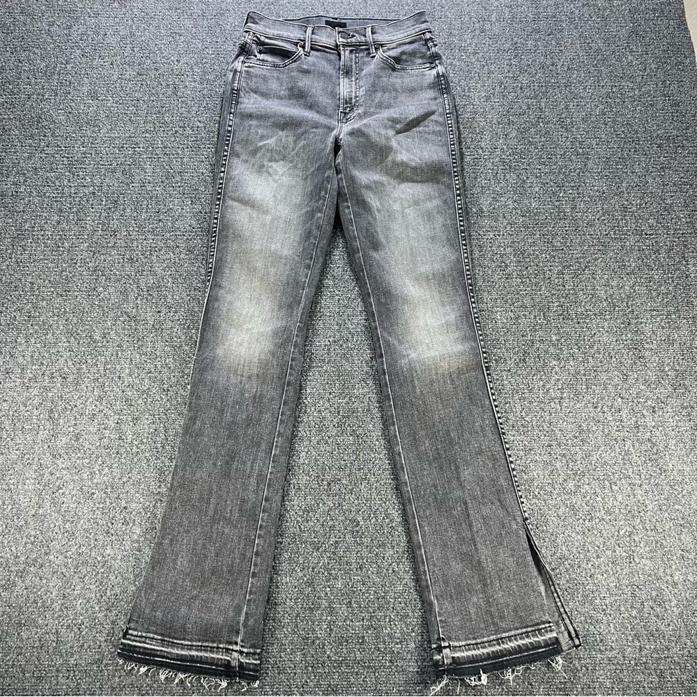 Mother High Waisted Rascal Slice Undone Hem Friday The 13th Size 25 Black Jeans